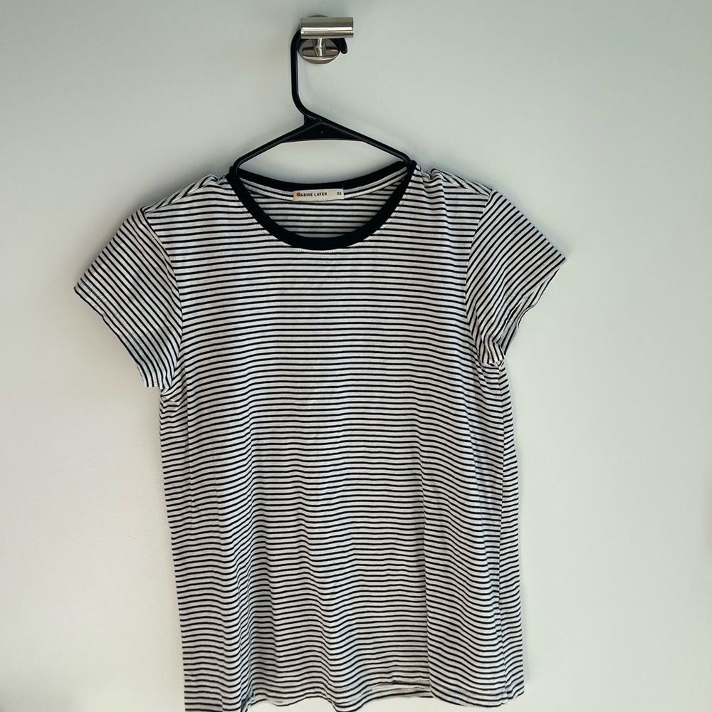 Marine Layer Black and White Striped Women's Top